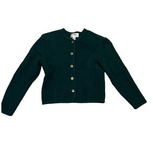 Vintage Talbots Petites Wool Cardigan Women's 6 Celtic Buttons Quiet Luxury Prep